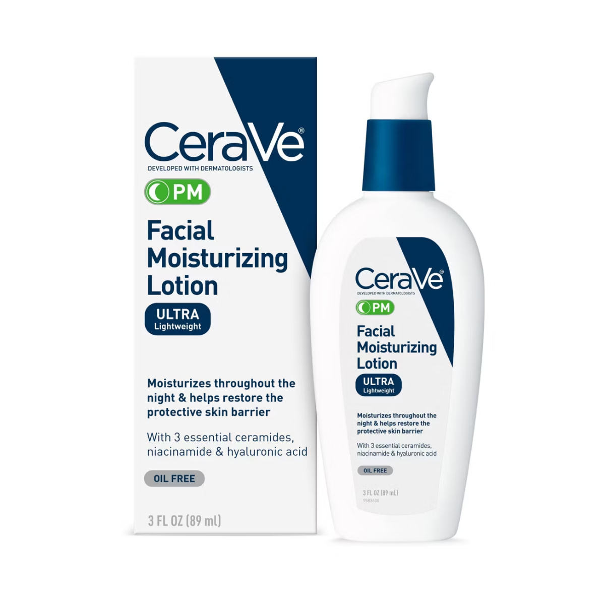 CeraVe PM Moisturizing Lotion, Night Cream - 3 fl oz
