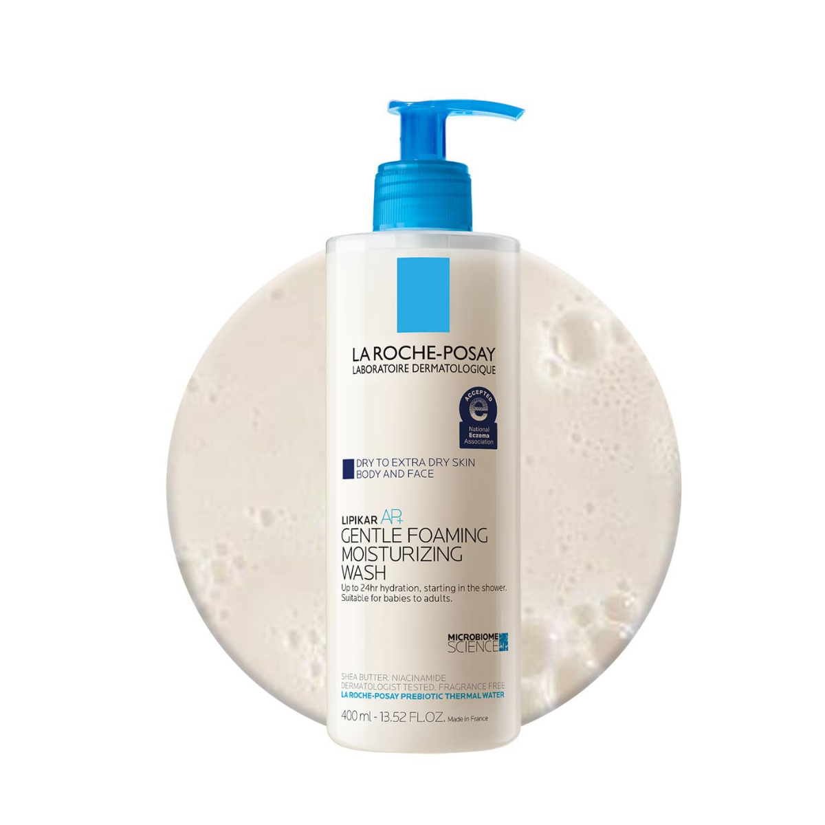 La Roche Posay Lipikar Wash AP+ Gentle Foaming Moisturizing Body & Face- 13.52 FL .OZ