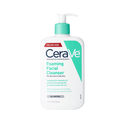 CeraVe Foaming Face Wash with Hyaluronic Acid and Niacinamide for Oily Skin - 16 FL OZ
