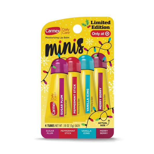 Carmex Daily Care Holiday Limited Edition Minis Lip Balm Sticks - 0.18oz/4ct