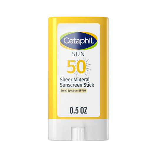 Cetaphil Sheer Mineral Sunscreen Stick SPF 50, Face & Body - 0.5 fl oz