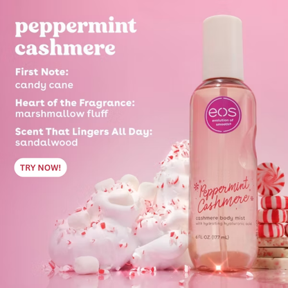 Eos Holiday Body Mist - Peppermint Cashmere - 6 fl oz