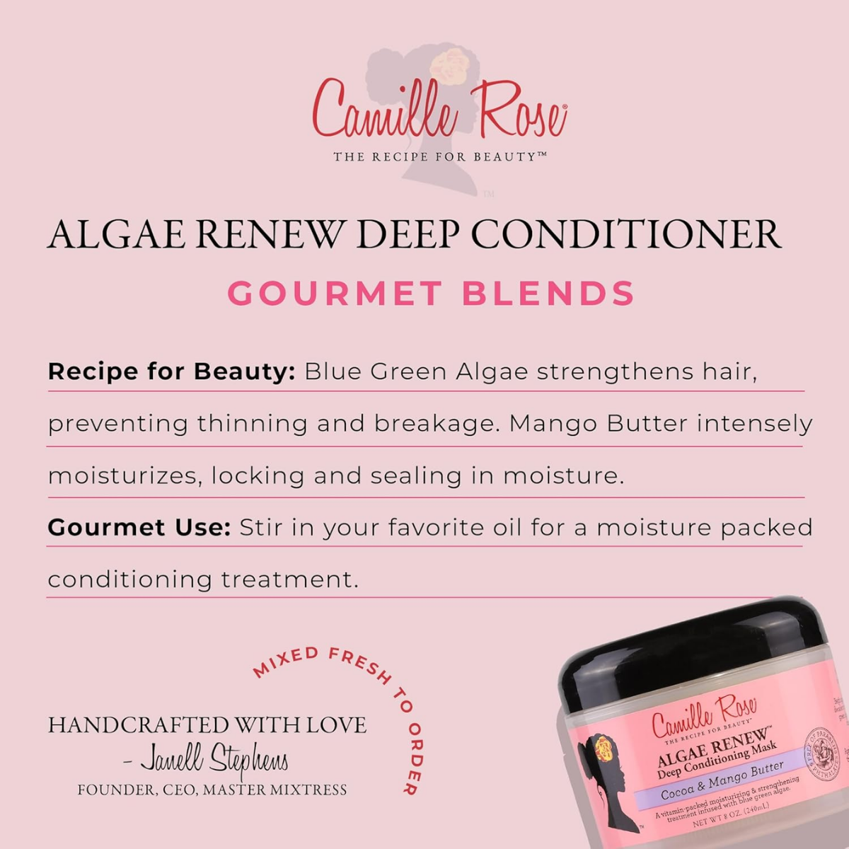 Camille Rose Algae Renew Deep Conditioning Mask - 8oz