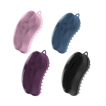 MainBasics Exfoliating Silicone Body Scrubber Pro 2-in-1 Shower Scrubber for Body & Scalp