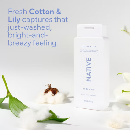 Native Body Wash - Cotton & Lily - Sulfate Free - 18 fl oz