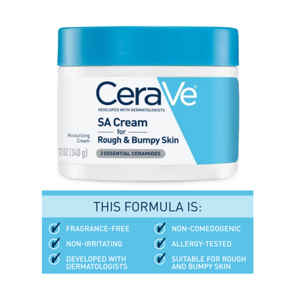 CeraVe SA Cream for Rough and Bumpy Skin, Moisturizer Unscented - 12oz