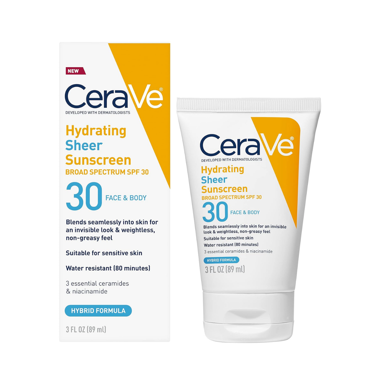 CeraVe Hydrating Sheer Sunscreen Lotion for Face and Body - SPF 30 - 5 fl.oz