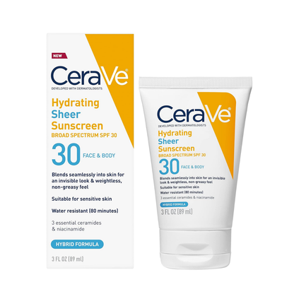 CeraVe Hydrating Sheer Sunscreen Lotion for Face and Body - SPF 30 - 5 fl.oz
