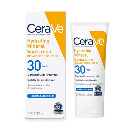 CeraVe Hydrating Mineral Face Sunscreen Lotion – SPF 30 - 2.5 fl.oz