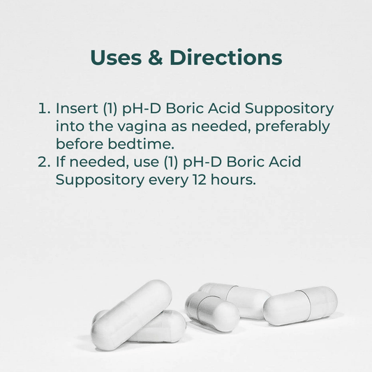 PH-D Feminine Health Boric Acid Vaginal Suppositories- 24 count
