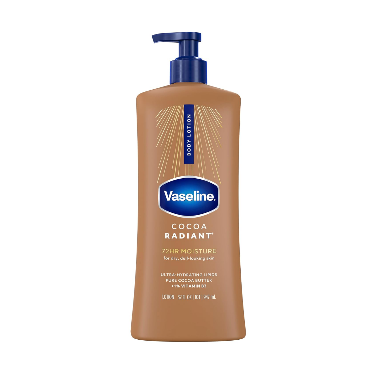 Vaseline Cocoa Radiant Body Lotion for Dry Skin with Cocoa Butter 32oz