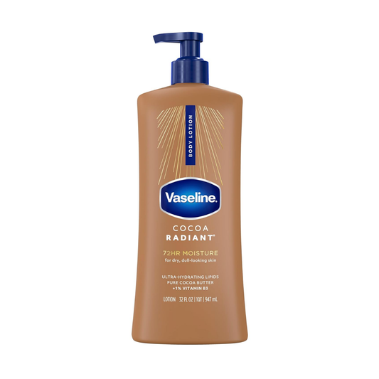 Vaseline Cocoa Radiant Body Lotion for Dry Skin with Cocoa Butter 32oz