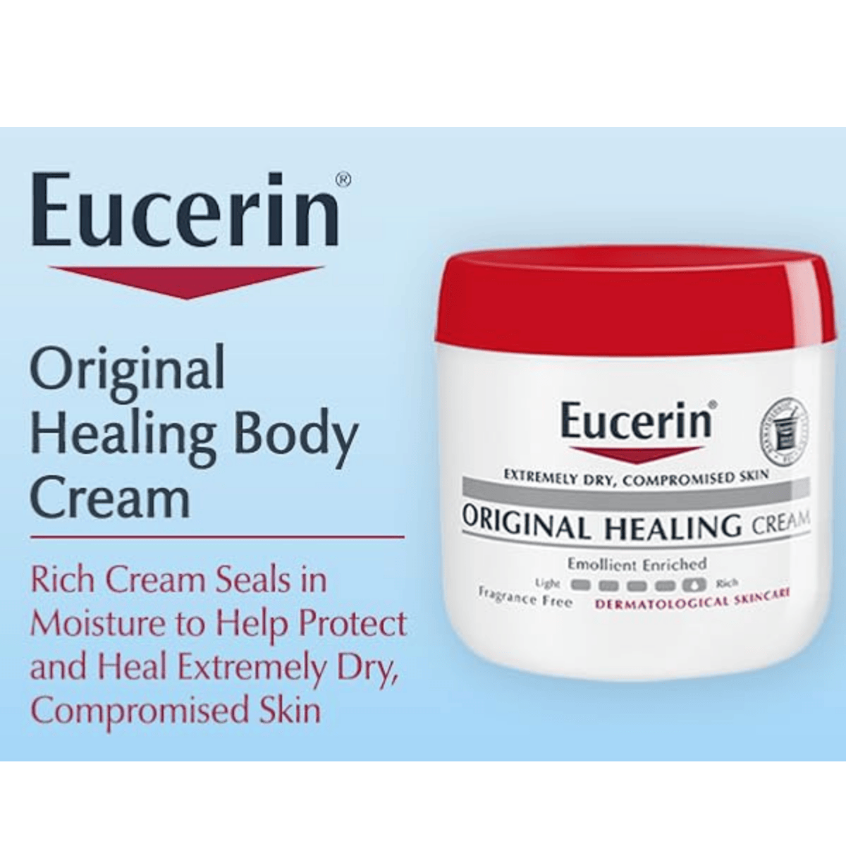 Eucerin Original Healing Cream Fragrance Free Body Cream for Dry Skin Unscented 16 FL OZ