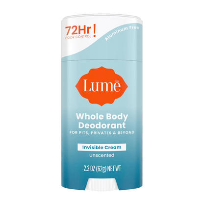 Lume Whole Body Women's Deodorant - Invisible Cream Stick - Aluminum Free - Unscented - 2.2oz