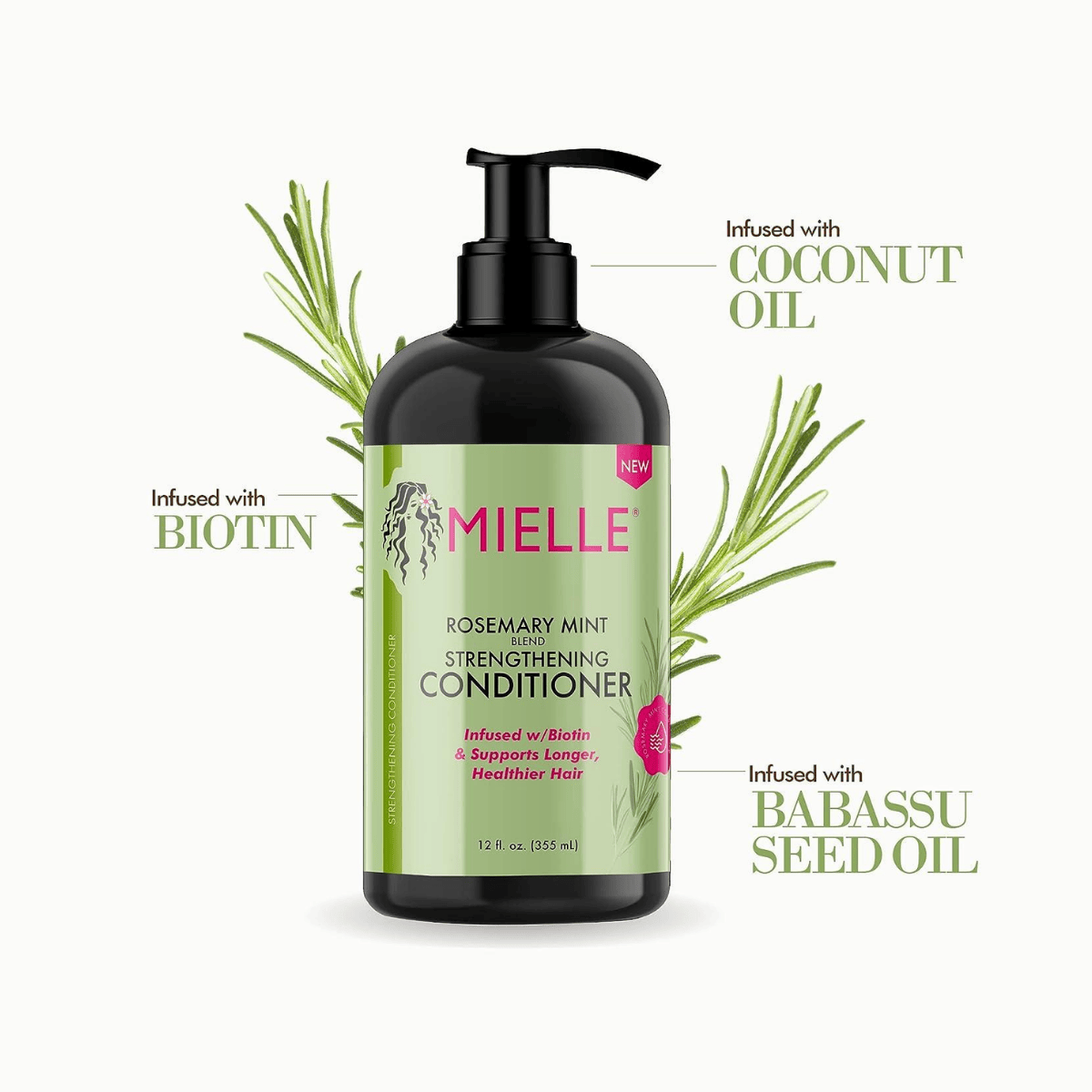 Mielle Organics Rosemary Mint Strengthening Shampoo 12 FL OZ