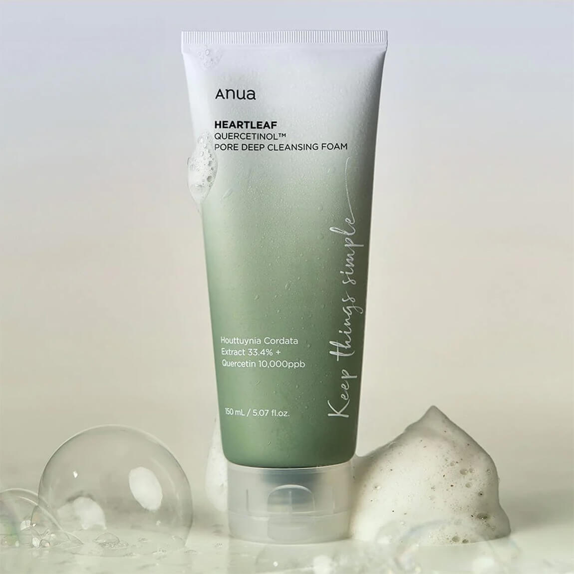 ANUA Heartleaf Quercetinol Pore Deep Cleansing Foam Facial Cleanser 5.07 fl oz