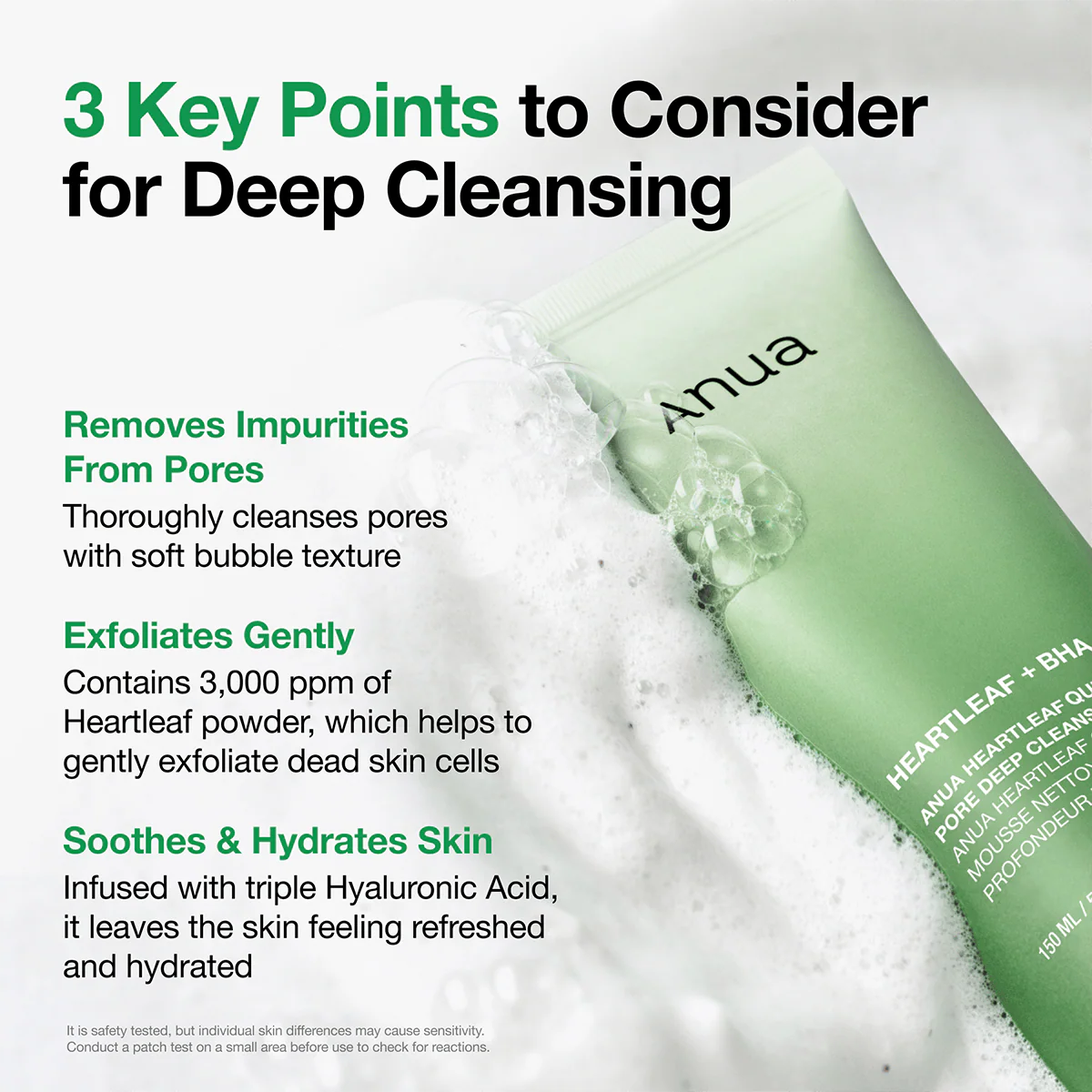 ANUA Heartleaf Quercetinol Pore Deep Cleansing Foam Facial Cleanser 5.07 fl oz