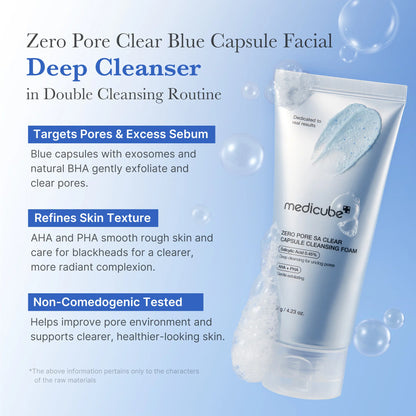 Medicube Facial Cleanser Zero Pore Capsule Foam Cleanser - 4.23oz