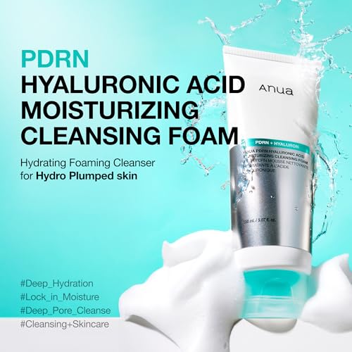 Anua PDRN Hyaluronic Acid Moisturizing Cleansing Foam 5.07 FL OZ