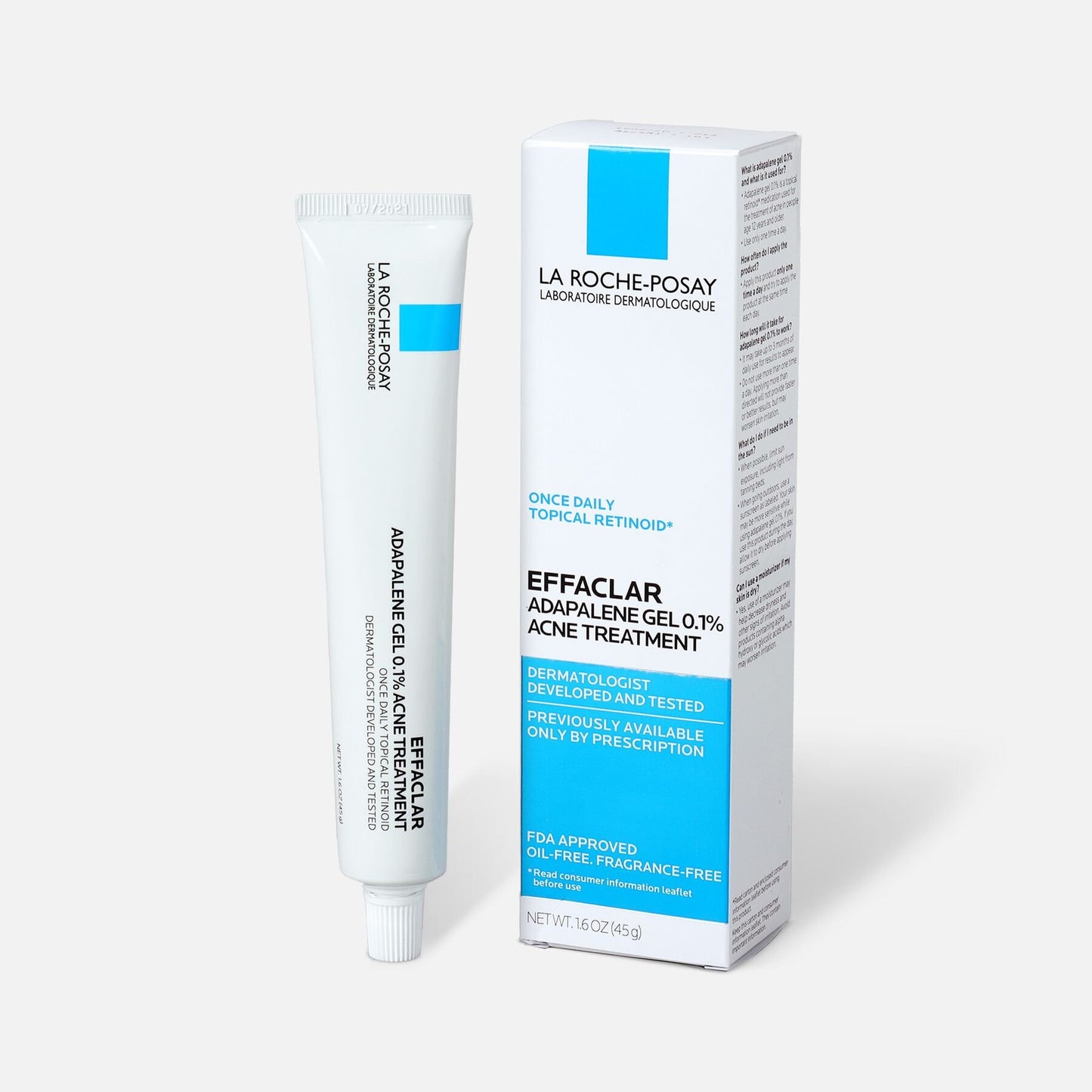 La Roche-Posay Unscented Effaclar Adapalene Topical Retinoid Oil Free Acne Treatment - 1.6oz