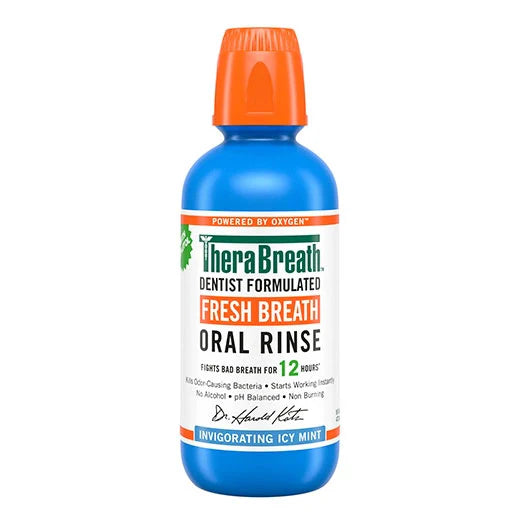 TheraBreath Fresh Breath Mouthwash, Icy Mint Flavor 16 Fl Oz