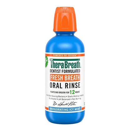 TheraBreath Fresh Breath Mouthwash, Icy Mint Flavor 16 Fl Oz